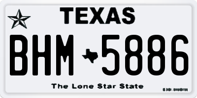 TX license plate BHM5886