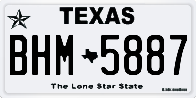 TX license plate BHM5887