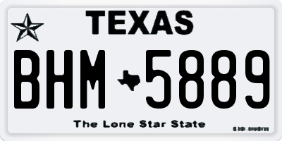 TX license plate BHM5889