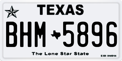TX license plate BHM5896