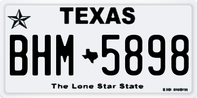 TX license plate BHM5898
