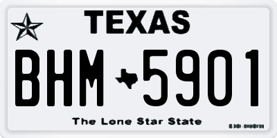 TX license plate BHM5901