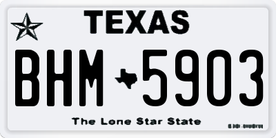 TX license plate BHM5903
