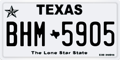 TX license plate BHM5905