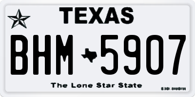 TX license plate BHM5907