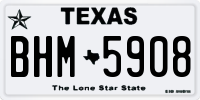 TX license plate BHM5908