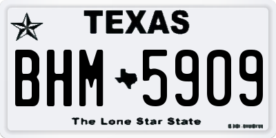 TX license plate BHM5909