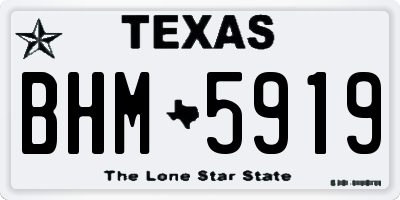 TX license plate BHM5919