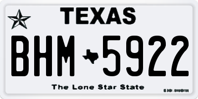 TX license plate BHM5922