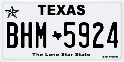TX license plate BHM5924