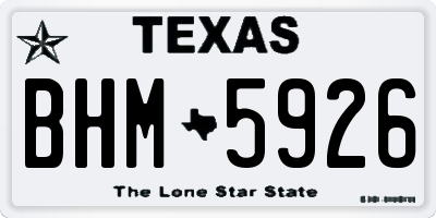 TX license plate BHM5926