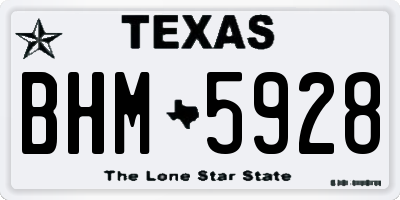 TX license plate BHM5928