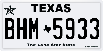 TX license plate BHM5933