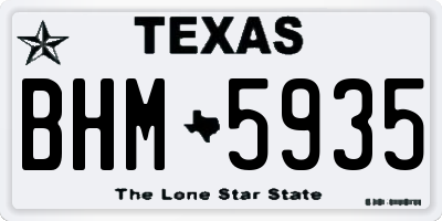 TX license plate BHM5935