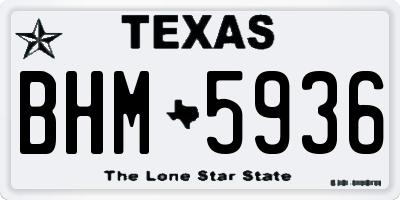 TX license plate BHM5936