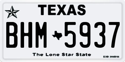 TX license plate BHM5937