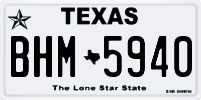 TX license plate BHM5940