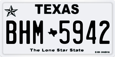 TX license plate BHM5942