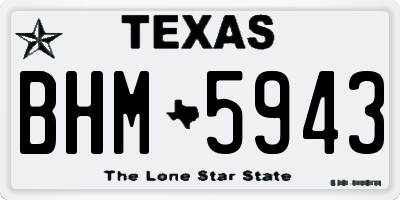 TX license plate BHM5943
