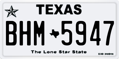 TX license plate BHM5947