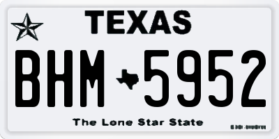 TX license plate BHM5952