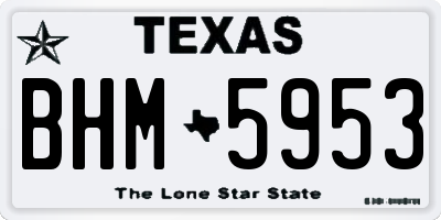 TX license plate BHM5953
