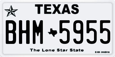 TX license plate BHM5955
