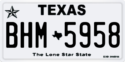 TX license plate BHM5958