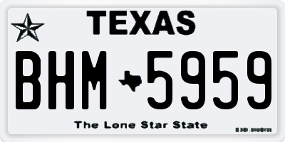 TX license plate BHM5959