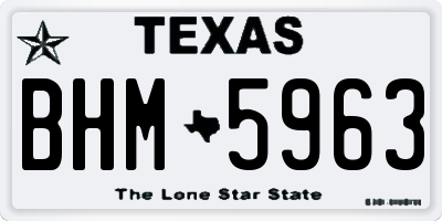 TX license plate BHM5963