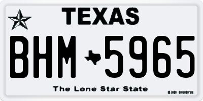TX license plate BHM5965