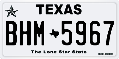 TX license plate BHM5967