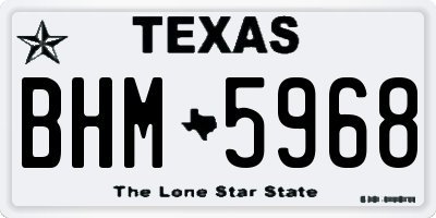 TX license plate BHM5968