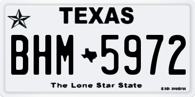 TX license plate BHM5972