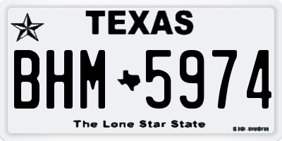 TX license plate BHM5974