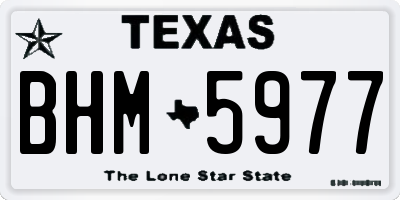 TX license plate BHM5977
