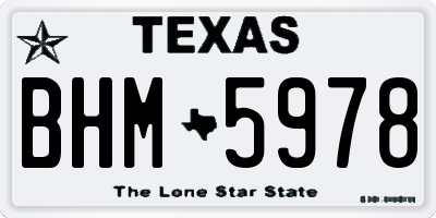 TX license plate BHM5978