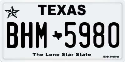 TX license plate BHM5980