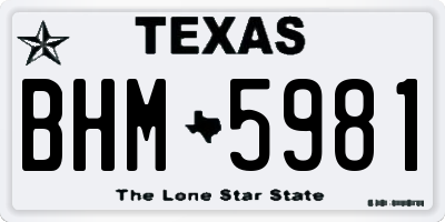 TX license plate BHM5981
