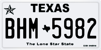 TX license plate BHM5982