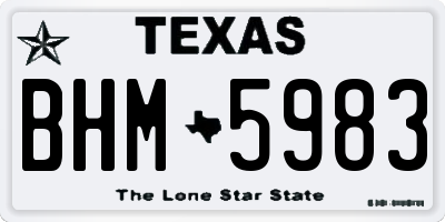 TX license plate BHM5983