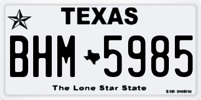TX license plate BHM5985