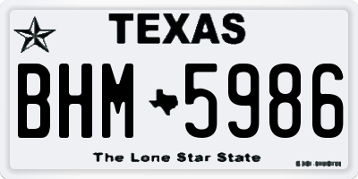 TX license plate BHM5986