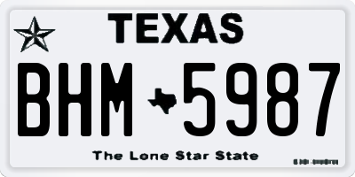 TX license plate BHM5987