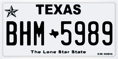 TX license plate BHM5989