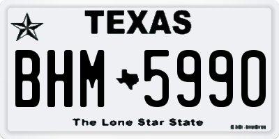 TX license plate BHM5990