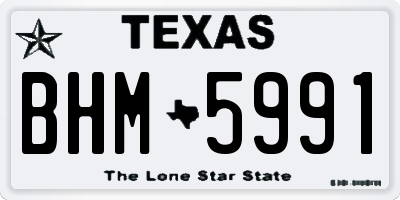 TX license plate BHM5991