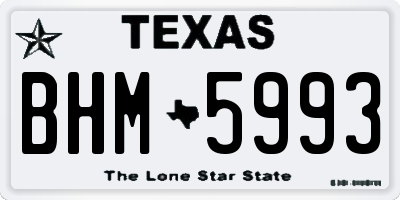 TX license plate BHM5993