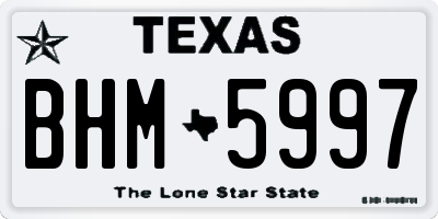 TX license plate BHM5997