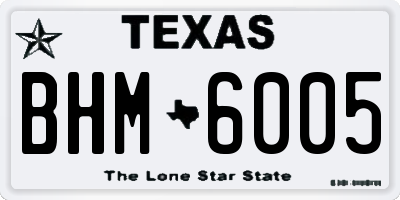 TX license plate BHM6005